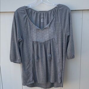 Women’s size S gray Gypsy style blouse by Sonoma